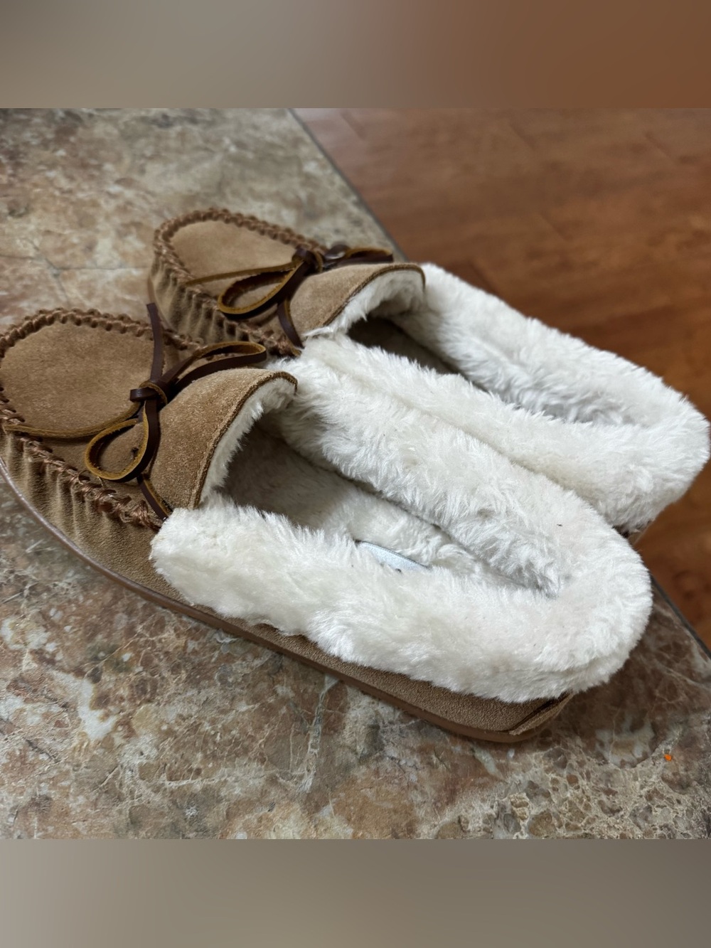 Minnetonka Cally Suede Slippers Women’s 8M Moccasin Cinnamon Shoes - Picture 2 of 5